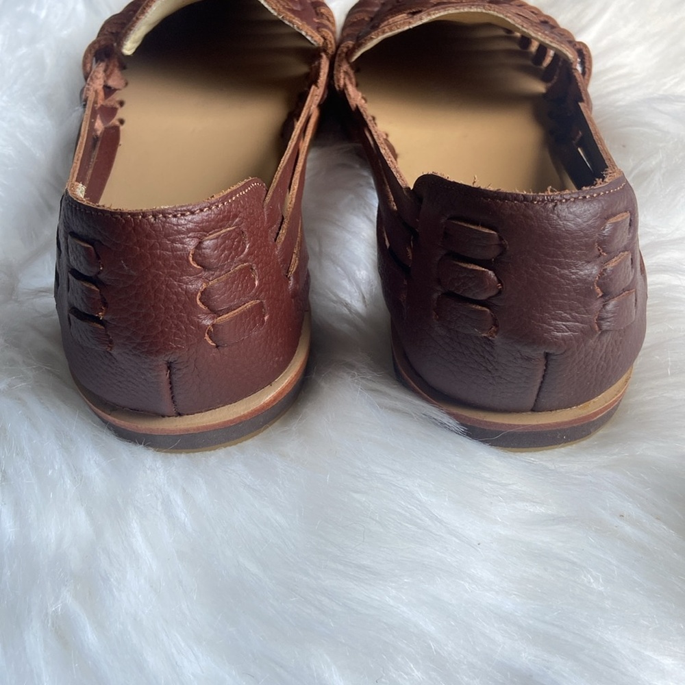 Nisolo Women's Ecuador Huarache Burnt Sienna Leather Shoe Sandal Flat Size 7 NWB - Picture 6 of 9